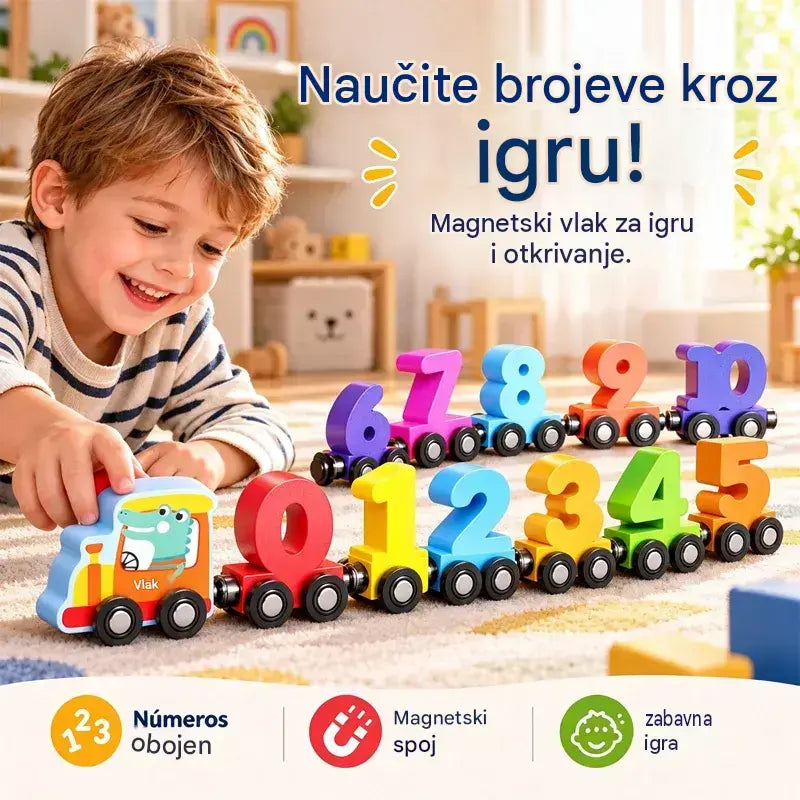 🔥Kupite 1, dobijte 1 gratis🔥🚂 Dječji magnetski vlak s brojevima | Edukativna i zabavna igračka za slaganje