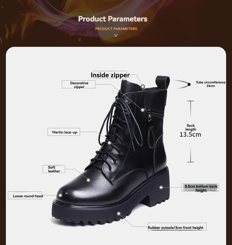 😍【35-40】Botas Martin cálidas, antideslizantes, de suela gruesa y con pelo.--3816925