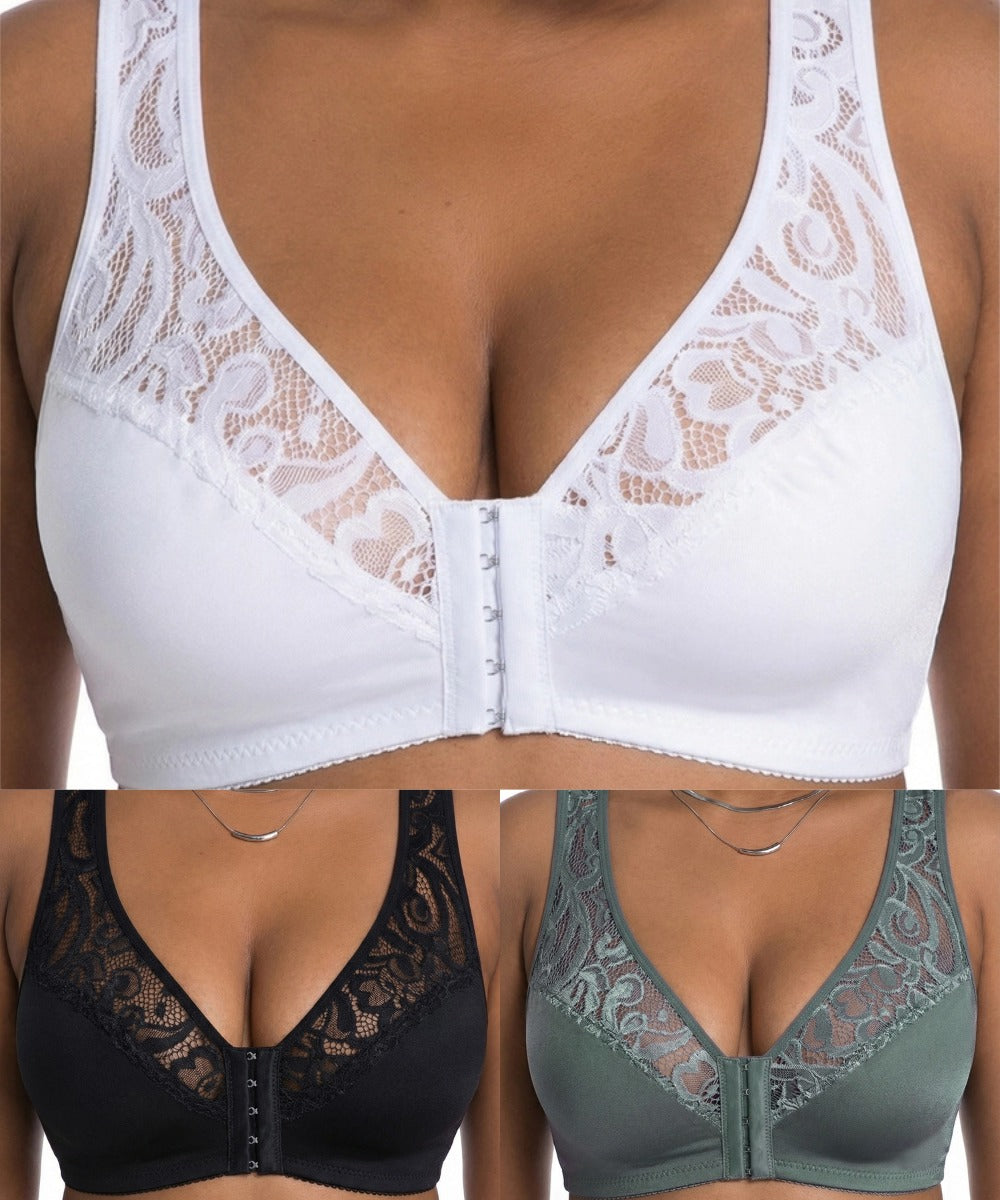šVrijemenski najniža cijenaćSet od 3 dijelaććL-4XLćšš©²Plus size push-up grudnjak, prekrasna Äipka, push-up i Å”uplji dizajn, kopÄanje sprijeda