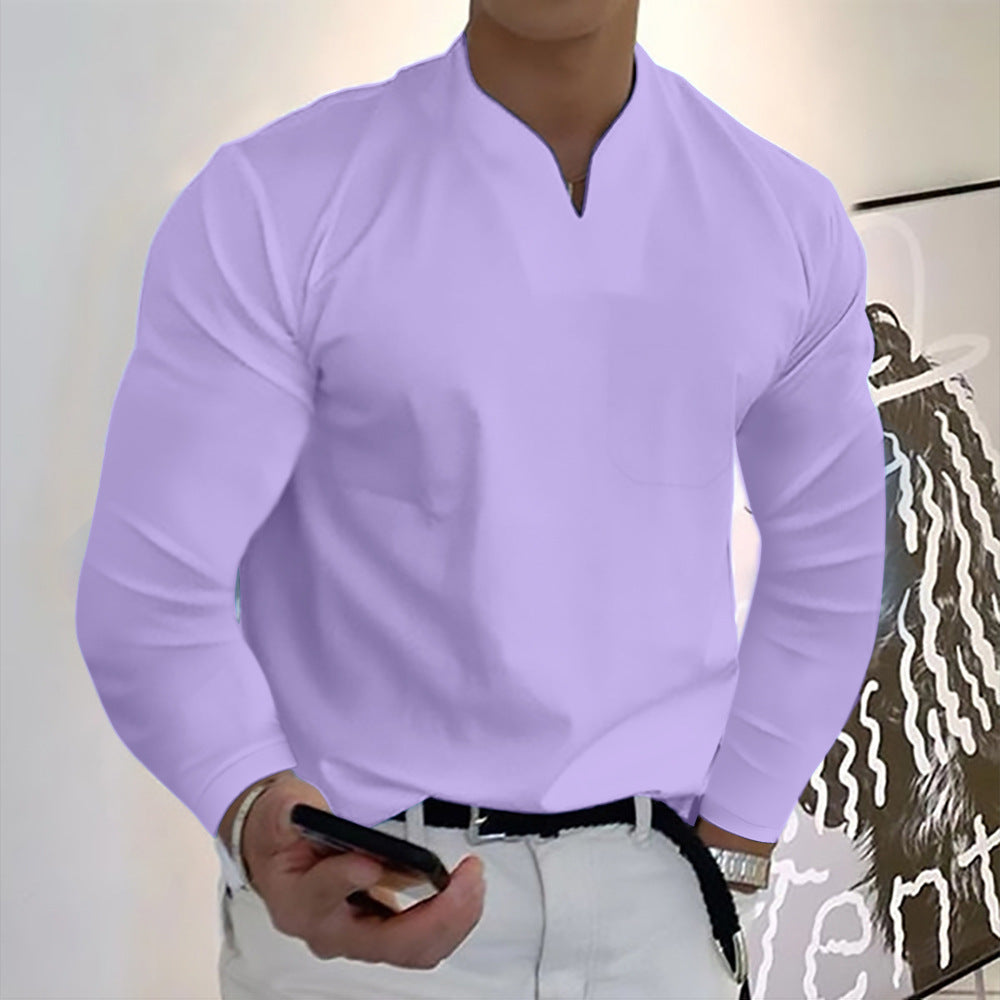 š„š„ćS-5XLćCamiseta de verano con cuello en V para hombre confeccionada en puro algodón