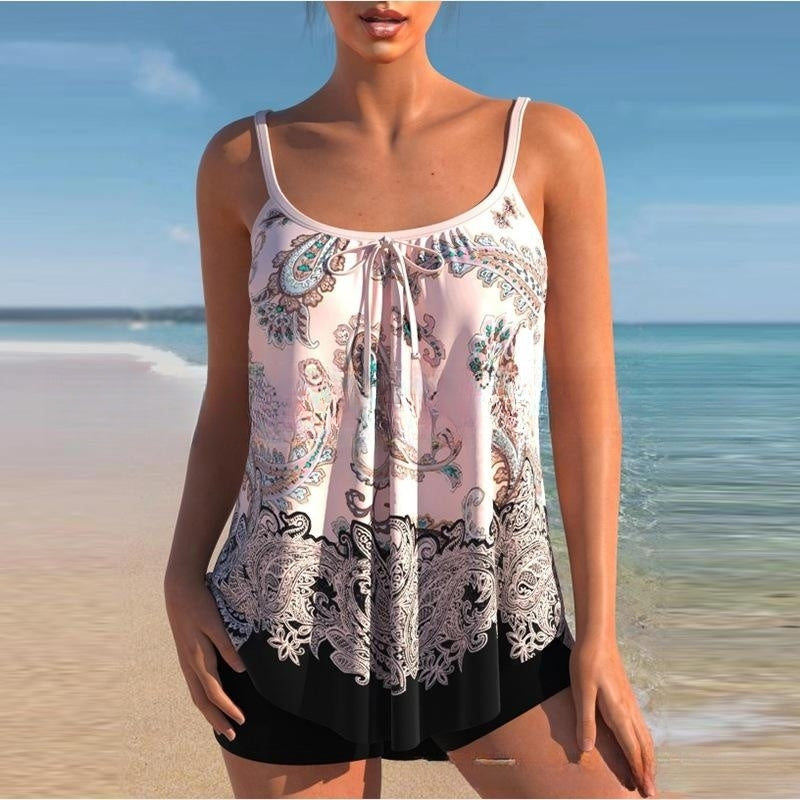 🔥🩱【Descuento por tiempo limitado 33%】🌴 Bikini de dos piezas estampado de talla grande nuevo 20253892603