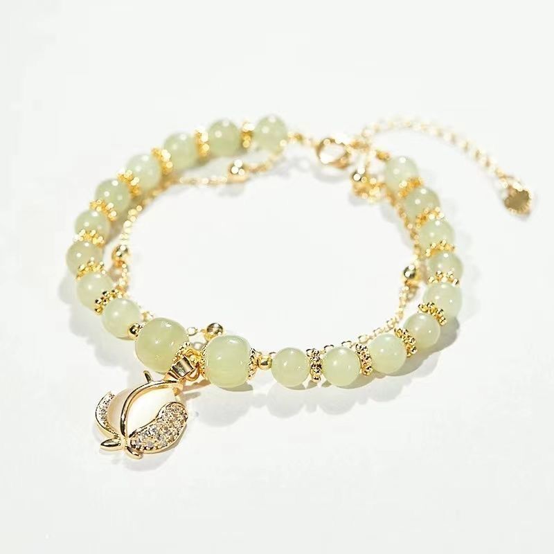 ✨🔥【Compra uno y llévate otro gratis】2 pulseras de oro de 14K con jade Hetiano