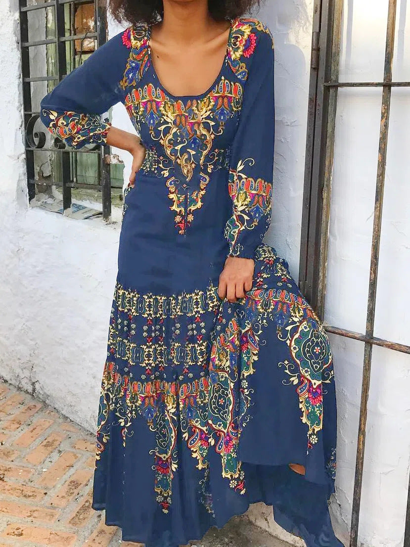 š„»š„Ćltimo dĆa 40% de descuentoćS-3XLćVestido de mujer nuevo de invierno con estampado Ć©tnico3876149