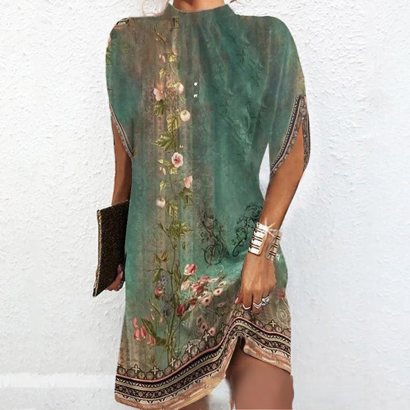 👗【S-2XL】2025 Temperamentna seksi ženska haljina s okruglim izrezom i printom