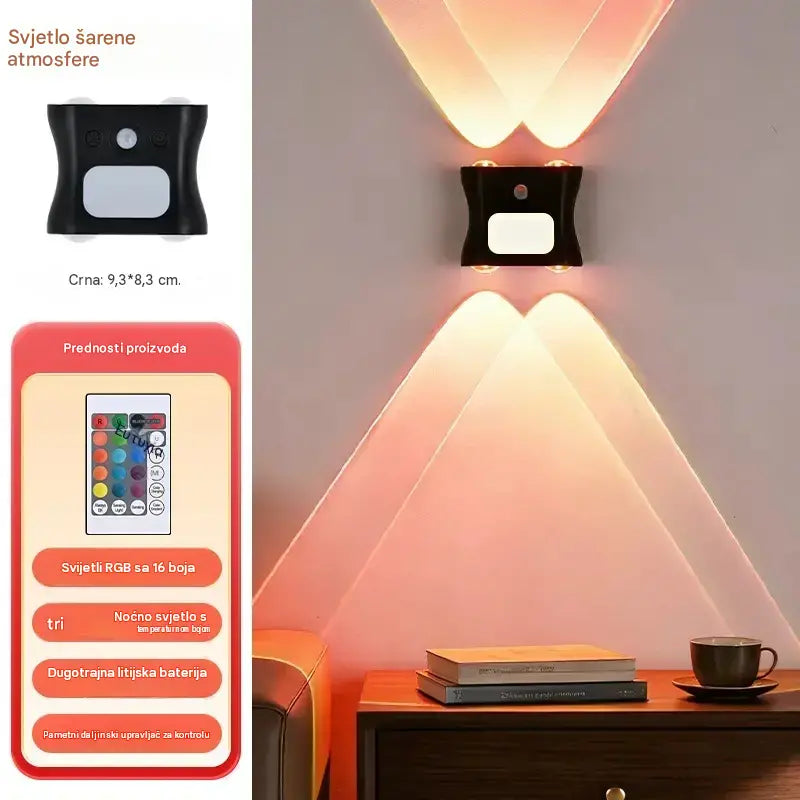 Zidna lampa sa senzorom ljudskog tijela i funkcijom daljinskog upravljanja