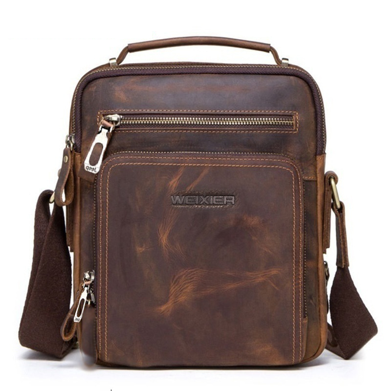 👜【Novi proizvod, vruća rasprodaja】Muška modna poslovna ležerna torba preko ramena od prave kože - veliki kapacitet, dobra kvaliteta