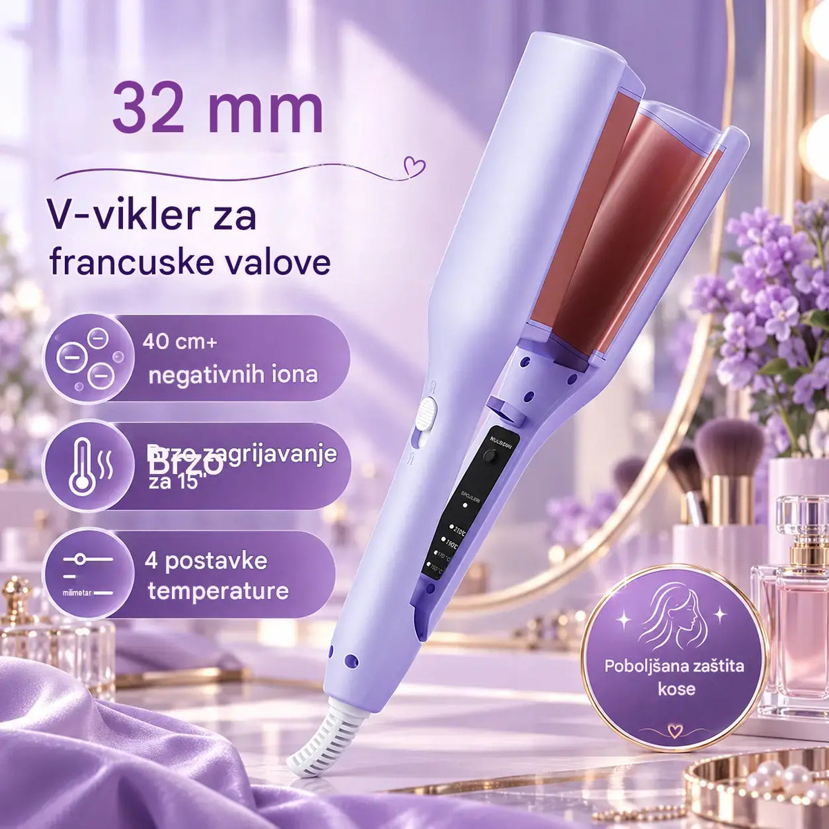 1💈1 komad za 33 eura 💐💁♀️ Uređaj za valovitu kosu – sjaj kao iz salona i zaštita od topline ✨