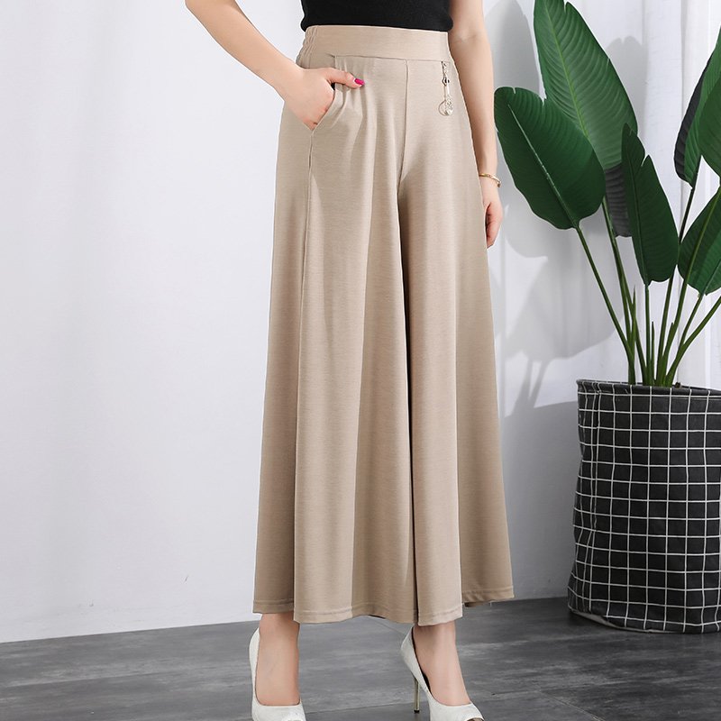 ❤️【M-5XL】Pantalones anchos de seda helada hasta los tobillos para mujer, verano 2025, nuevos - 3913987