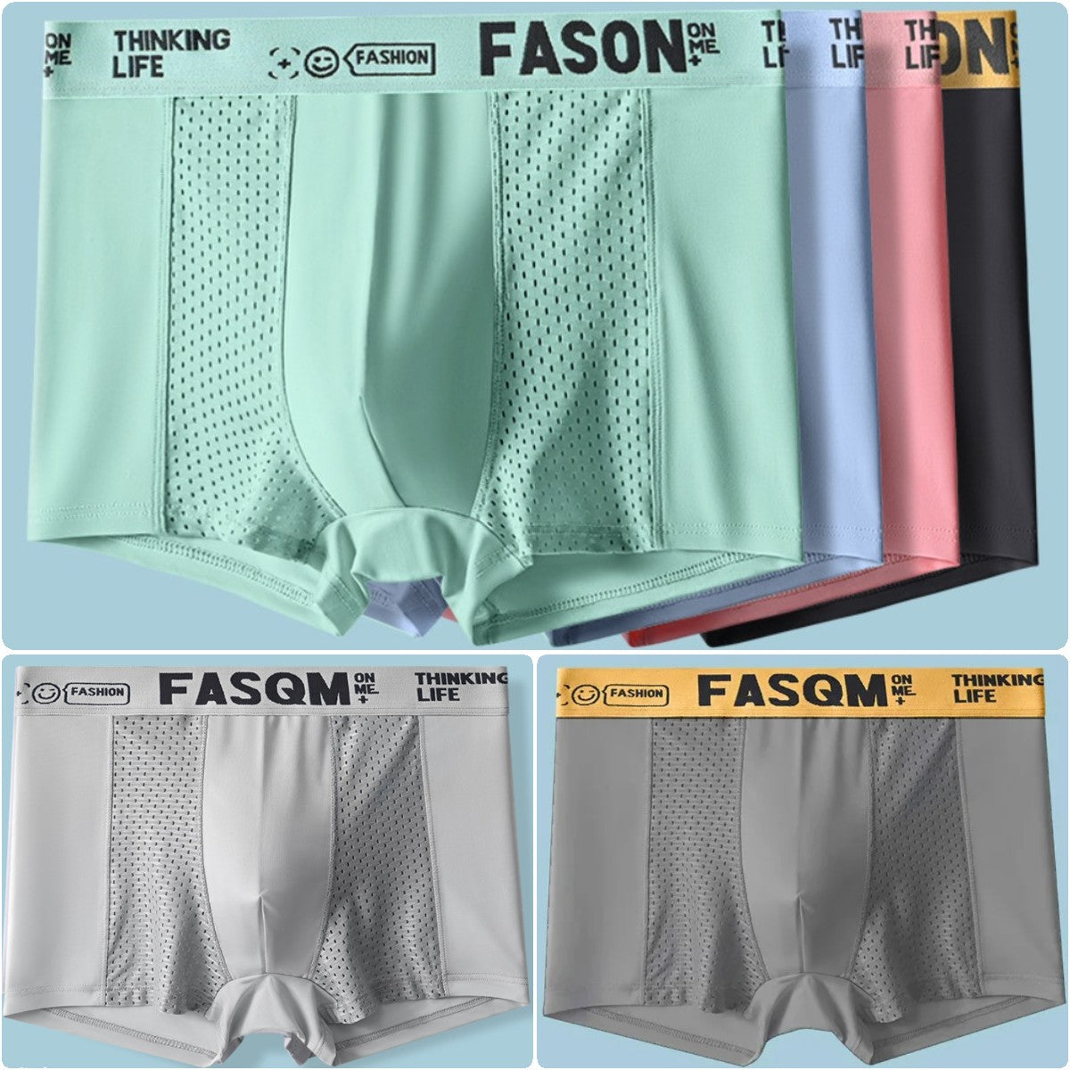 š©²š„ćKupite 3, dobijte 3 gratisćšµ MuÅ”ke bokserice od ledene svile s prozraÄnom mrežicom