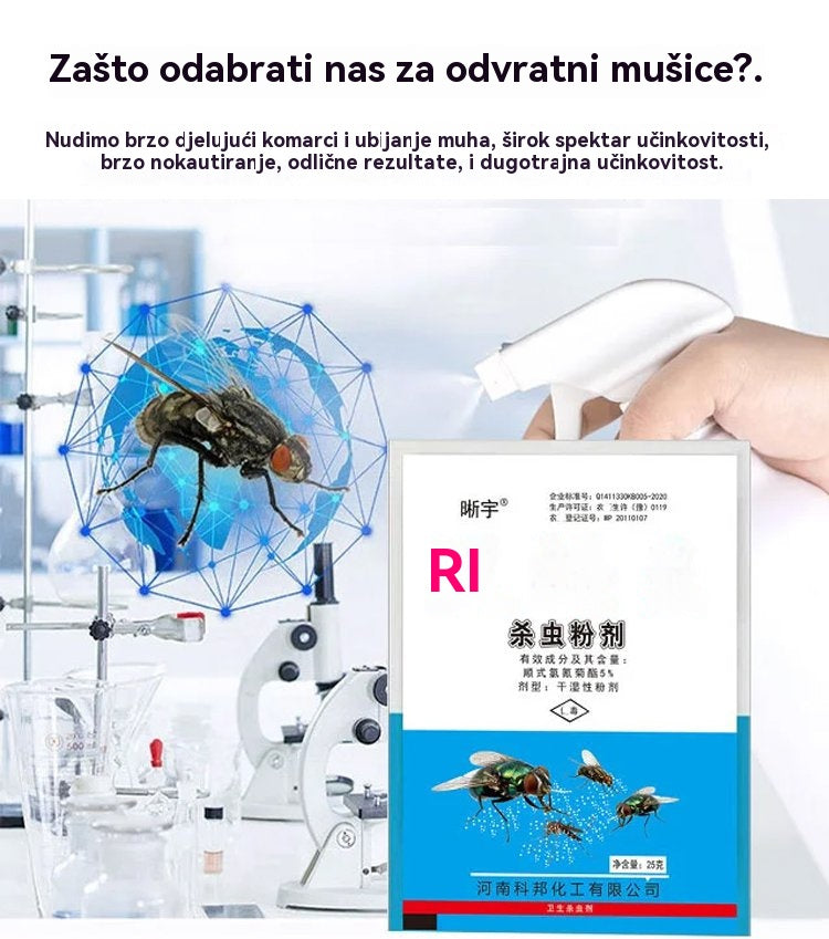 🦟Posebno dizajniran za ubijanje komaraca i muha na farmama, jedno pakiranje ubija buhe/skakavce/žohare/muhe/komarce!