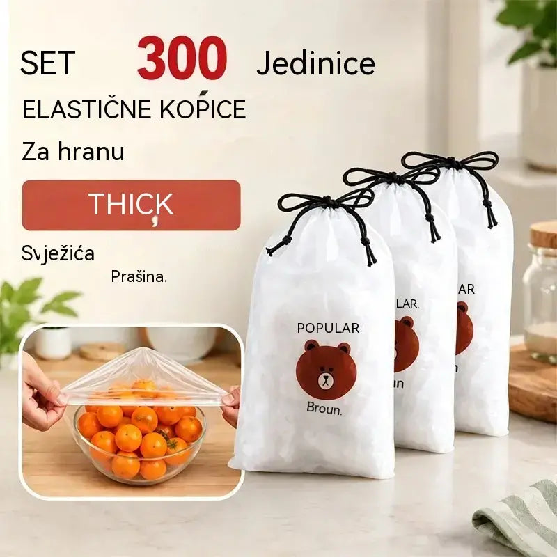 🔥 (300 komada) 🍽️ Ekstra velike debele antibakterijske plastične vrećice prehrambene kvalitete - Dobro pristaju - Dobro brtvljenje - Besplatna dostava
