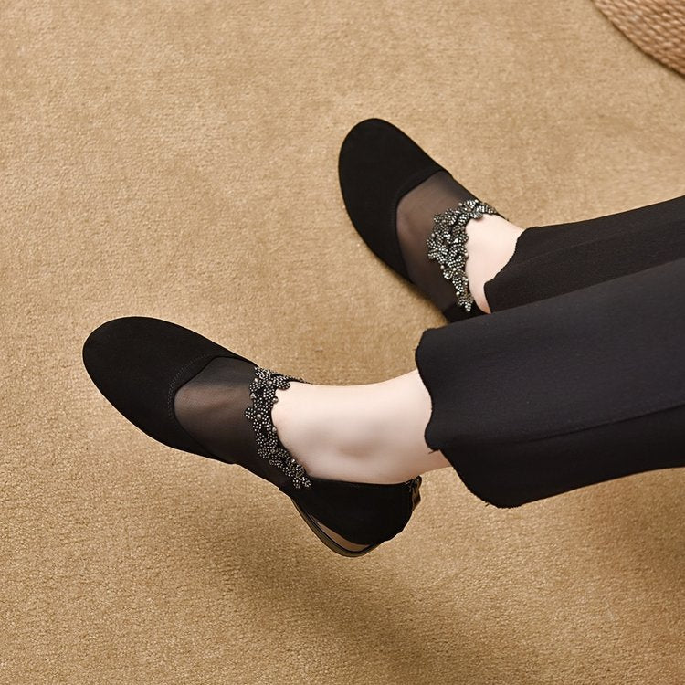 ✨【35-41】🏆2025 Nuevo estilo de plataforma de malla perforada con suela suave para mujer tacones altos 3902408