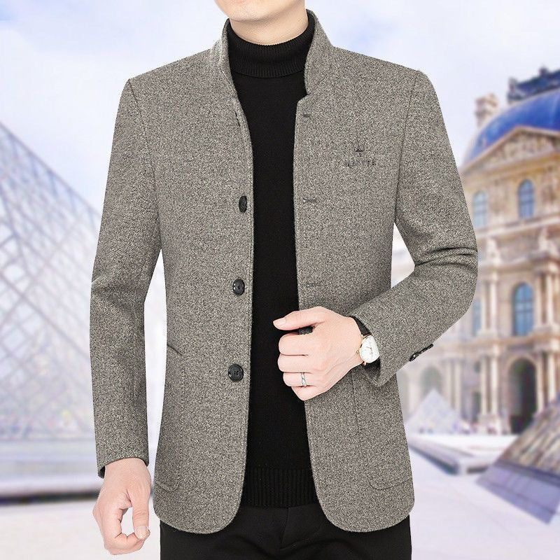 ✨【M--4XL】🔥2024 nuevo abrigo de solapa, suéter de lana para hombre, terciopelo grueso otoño e invierno modelo 3809242
