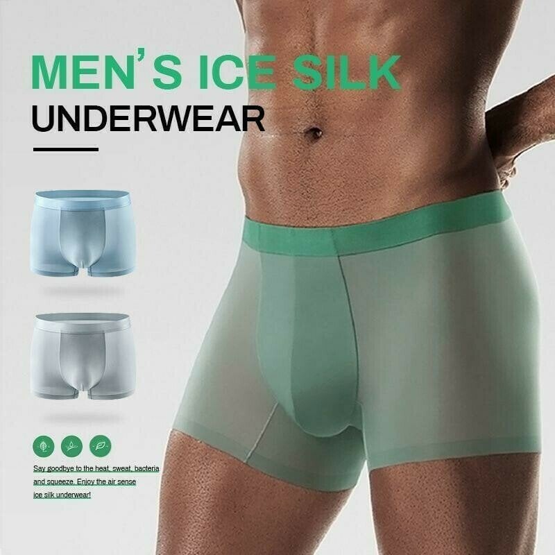 2026 Nueva colección 39%🔥🔥(1 set de 6 piezas) Ropa interior de hombre de seda fría, suave y cómoda