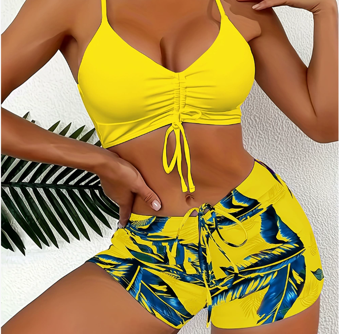 🏊👙🌴Visokokvalitetni novi ljetni kupaći kostimi: set elegantnih kupaćih kostima s velikim printom