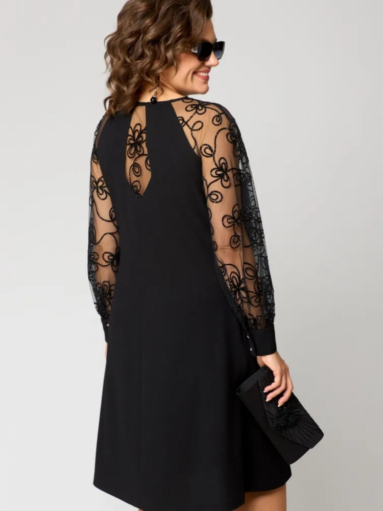 👗 Ograničena ponuda 39% popusta ❤️【S-5XL】2024. novi model haljine s čipkastim rukavima od 100% pamuka, topla i udobna--3919262