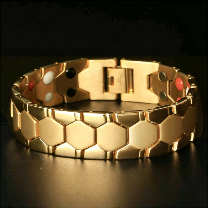 Compra 1, llévate 1 gratis ✨✨ Pulsera magnética de aleación para hombre + diseño hexagonal - Pulsera magnética desmontable - Pago contra entrega