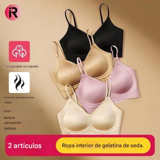 🥰🔥【Juego de 2 piezas】【40–100kg】Sujetador sin costuras de tacto sedoso, con soporte suave y gran comodidad