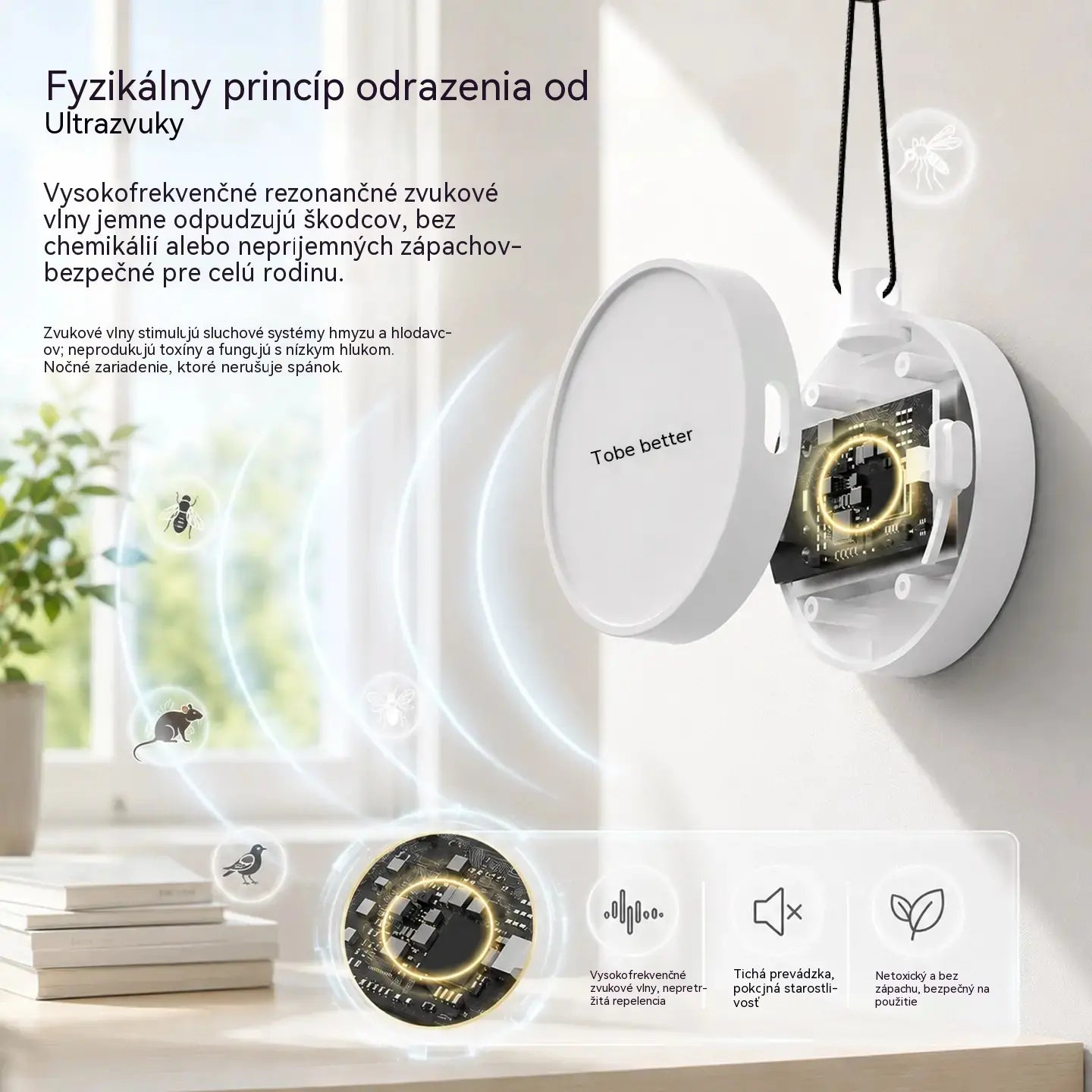 🔥【2 len za 24 eur】🐦 Prenosný ultrazvukový odpudzovač vtákov | Automatický odpudzovač holubov, vhodný na balkóny, záhrady a vonkajšie priestory