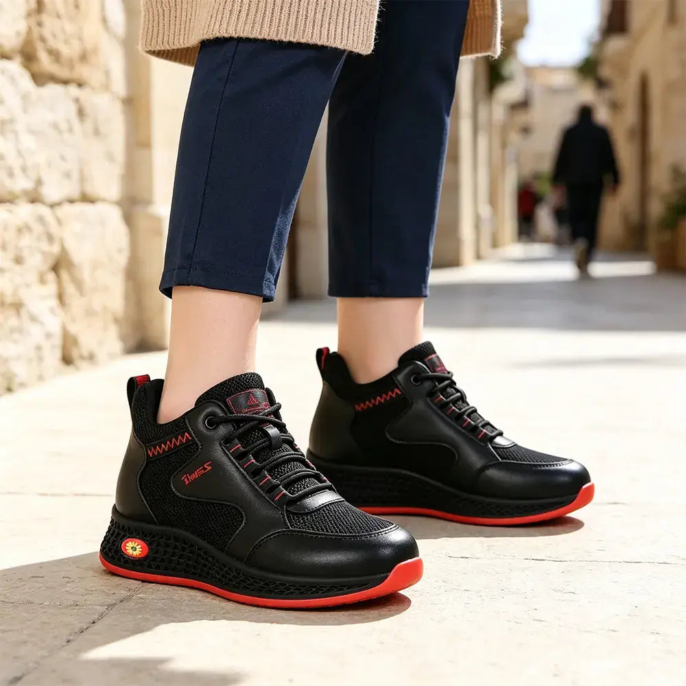 【35-41】👟Ženske crne kožne ravne radne cipele bez klizanja - neklizajuće, s mekanom podlogom - prozračne, lagane i udobne