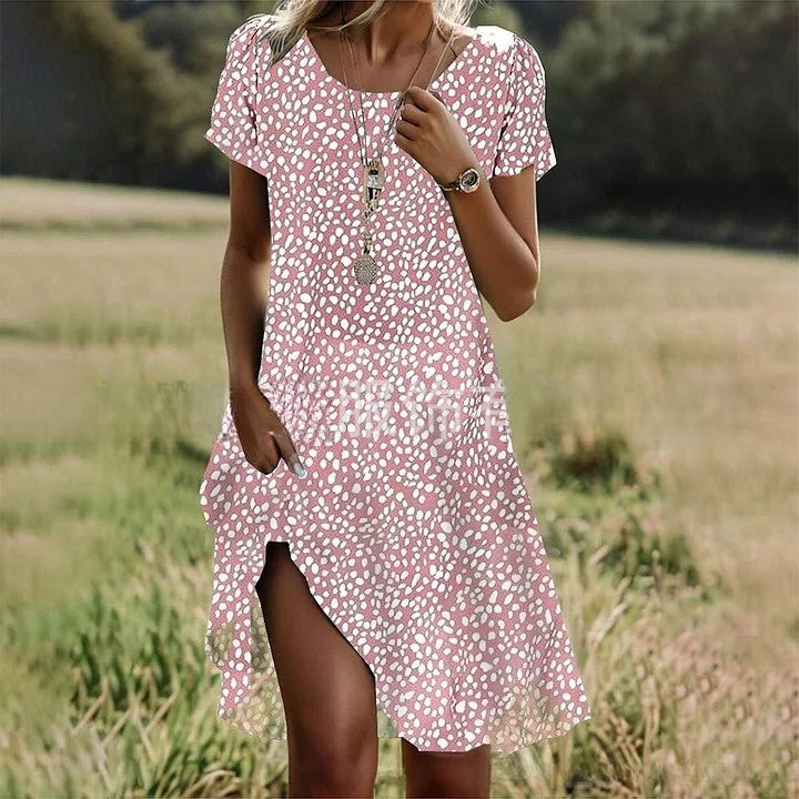 【50% popusta - zadnji dan】【Veličine: S-3XL】💖👗Nova ležerna haljina s okruglim izrezom i printom za proljeće/ljeto 2026.🌸🌞