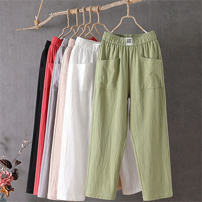 👖[M-4XL] Nove ženske hlače širokih nogavica, udobne i ležerne, izrađene od laganog i prozračnog lana, izuzetno udobne.