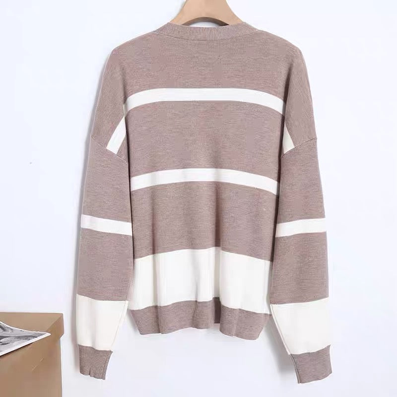 🐏🔥【S-5XL】【Dzianina + spodnie】✨🎉 Stylowy dwuczęściowy komplet z dzianiny w blokach kolorów