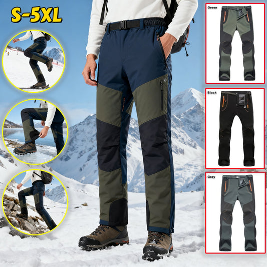 【💥Alta calidad】【S-5XL】Pantalones de senderismo para hombre, suaves, impermeables, a prueba de viento, transpirables, cálidos y gruesos, de polar para deportes al aire libre.