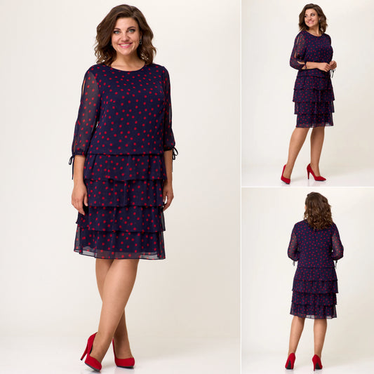💕【S-5XL】Nova ženska mrežasta haljina na točkice