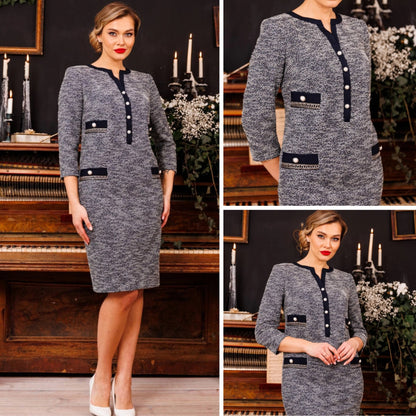 👗❄️Nowość 50% zniżki: Wysokiej jakości zestaw na jesień i zimę【S-5XL】Elegancka i piękna sukienka 🌟