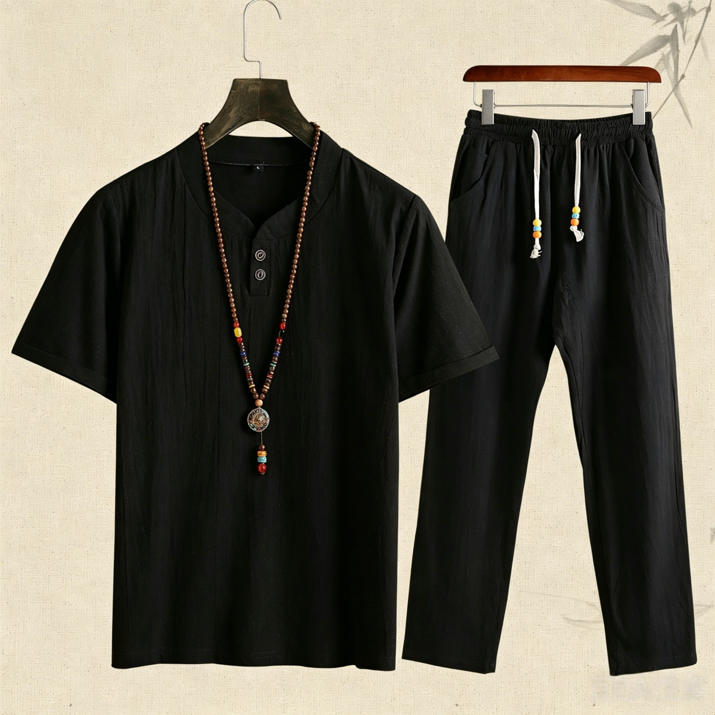 🔥【M-5XL】【Majica + hlače】Novi modni ležeran muški dvodijelni set, široki kroj✅Plaćanje pouzećem
