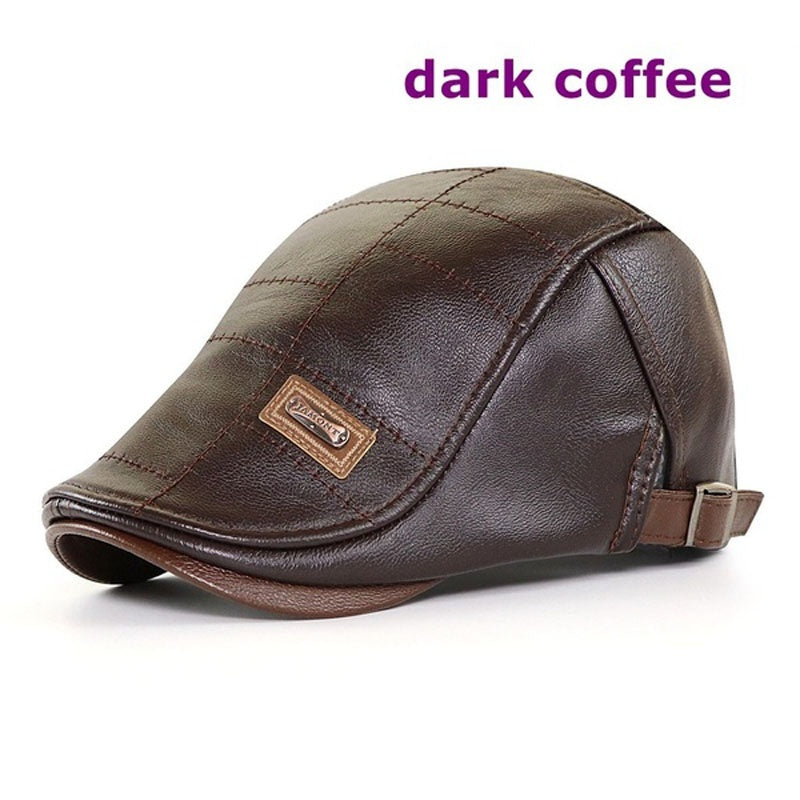 🧢🔥 Boina retro de cuero auténtico para hombre 3 en 1 de alta calidad: elegante, impermeable y a prueba de viento, con forro cálido y muy práctica.