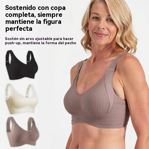 🏆50% de descuento【Paquete de 4】【Para 40-95 kg】Sujetador femenino sin aros y sin costuras❤️Algodón Tencel natural, antibacteriano y cómodo