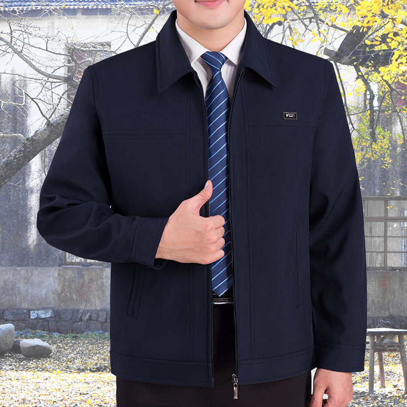 😎😎【L-4XL】🧥2026 Chaqueta clásica para hombre: cremallera lateral/botón, bien confeccionada, corte recto, ¡muy elegante!