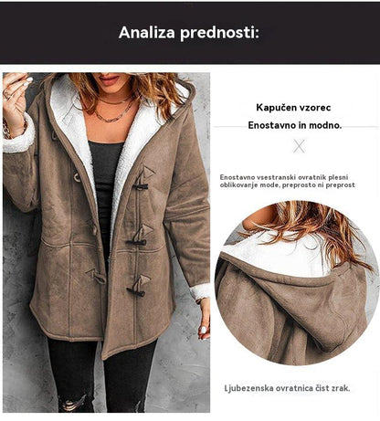 🥼🐏💖【Zimska novost 43% popusta】2025 Modna in topla ženska jakna iz antilopa s flis podlogo, S-5XL, zimska jakna/za prosti čas