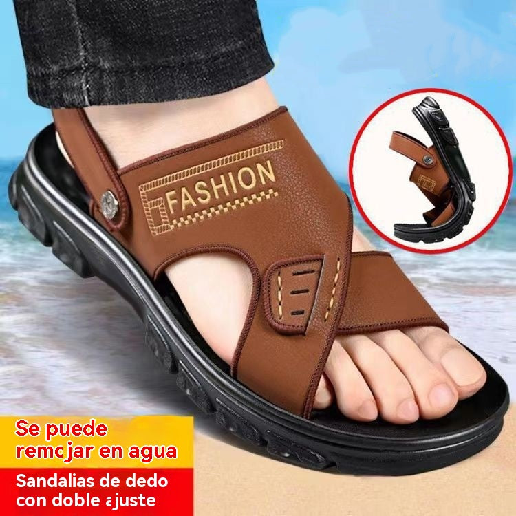 Vremenski ograničena ponuda!🐂 Nove muške sandale za plažu od prave kože, veličine 38-47, s dizajnom pete, plaćanje pouzećem.