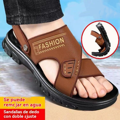 Vremenski ograničena ponuda!🐂 Nove muške sandale za plažu od prave kože, veličine 38-47, s dizajnom pete, plaćanje pouzećem.