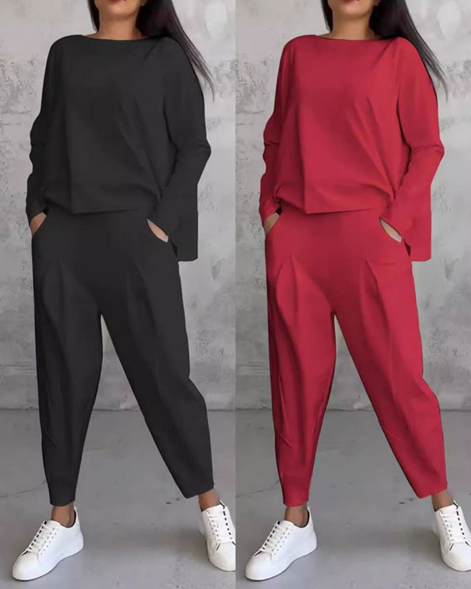 💃Nowa oferta, kup 1 i otrzymaj 1 gratis 💖 Nowy prosty bawełniany komplet na wiosnę i jesień 2025