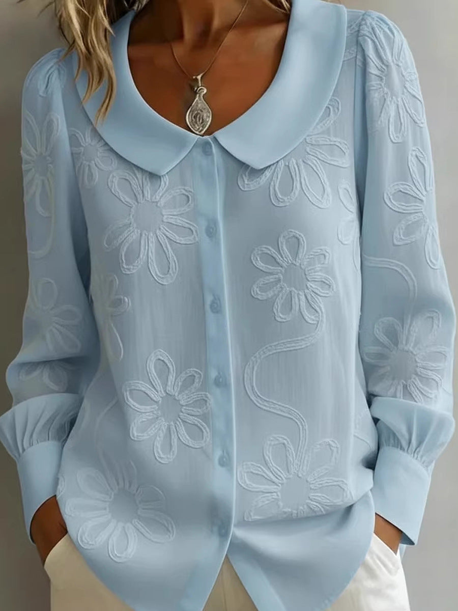 👚¡Liquidación! -- Camisa francesa vintage bordada - Colección 2026