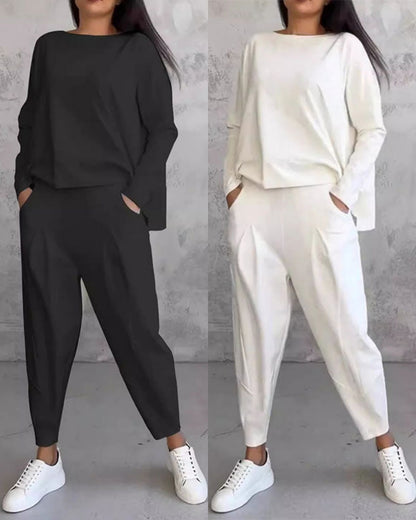 💃Nowa oferta, kup 1 i otrzymaj 1 gratis 💖 Nowy prosty bawełniany komplet na wiosnę i jesień 2025