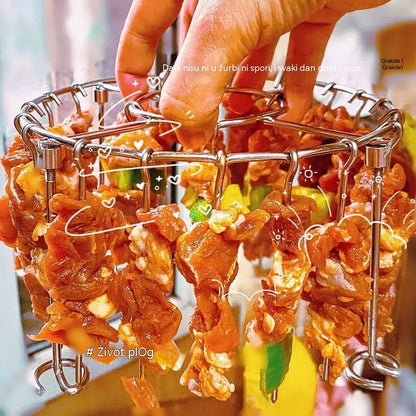 🍖🍗 Rešetka od nehrđajućeg čelika 304 s 24 ražnjića, za fritezu na vrući zrak – besplatna dostava – plaćanje pouzećem