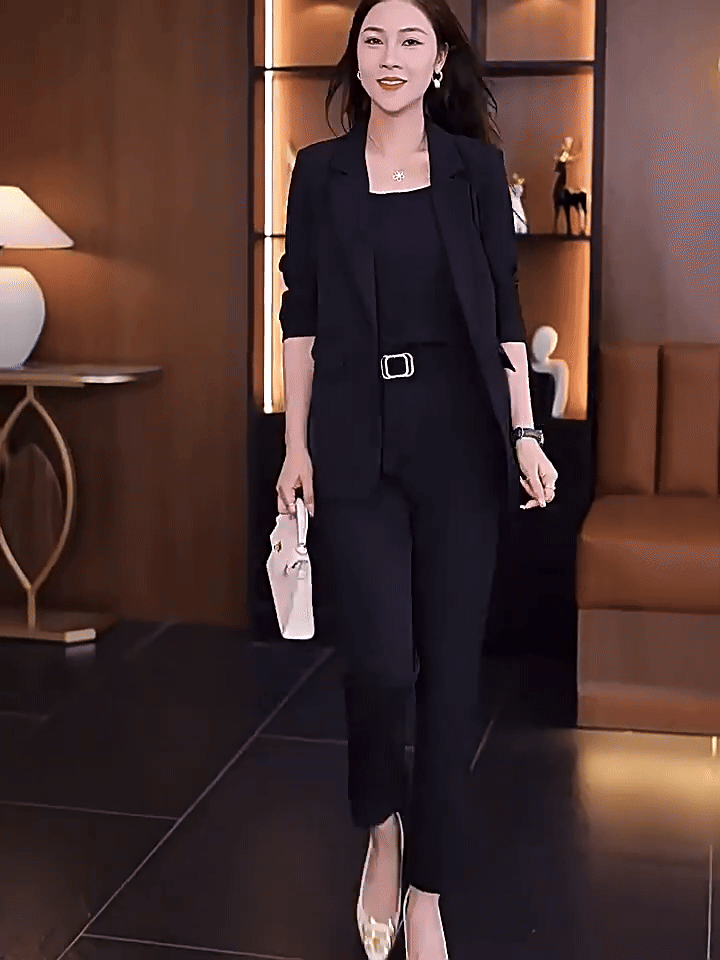 🏆Promoción por tiempo limitado 50% de descuento 【Blazer + Top + Pantalones】Conjunto casual de 3 piezas, moda 2025