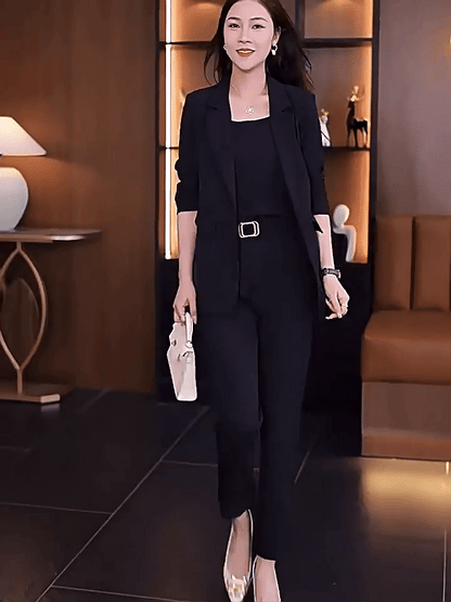 🏆Promoción por tiempo limitado 50% de descuento 【Blazer + Top + Pantalones】Conjunto casual de 3 piezas, moda 2025