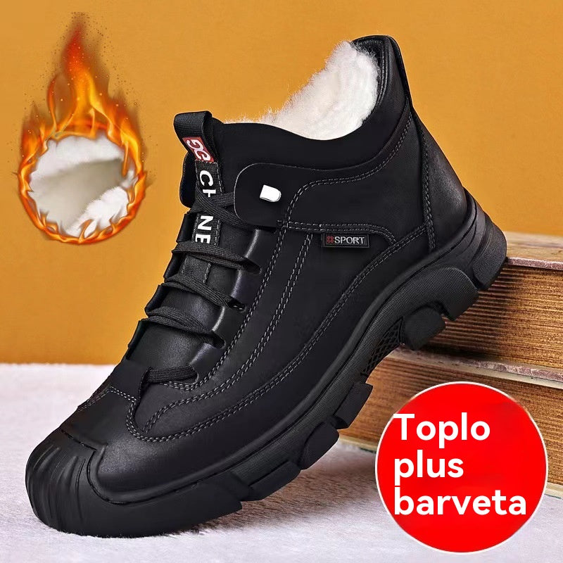 🔥🆕Ograničena ponuda 50% popusta: Muške zimske cipele ❄️👞 Tople, podstavljene, čizme od prave kože