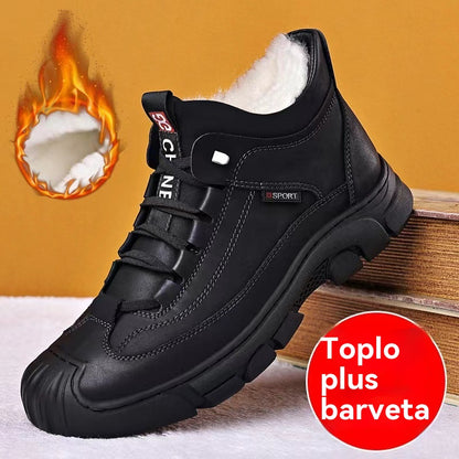 🔥🆕Ograničena ponuda 50% popusta: Muške zimske cipele ❄️👞 Tople, podstavljene, čizme od prave kože
