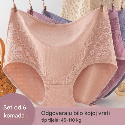 🔥🩲【Set od 6 dijelova】Antibakterijsko donje rublje visokog struka i visoke elastičnosti
