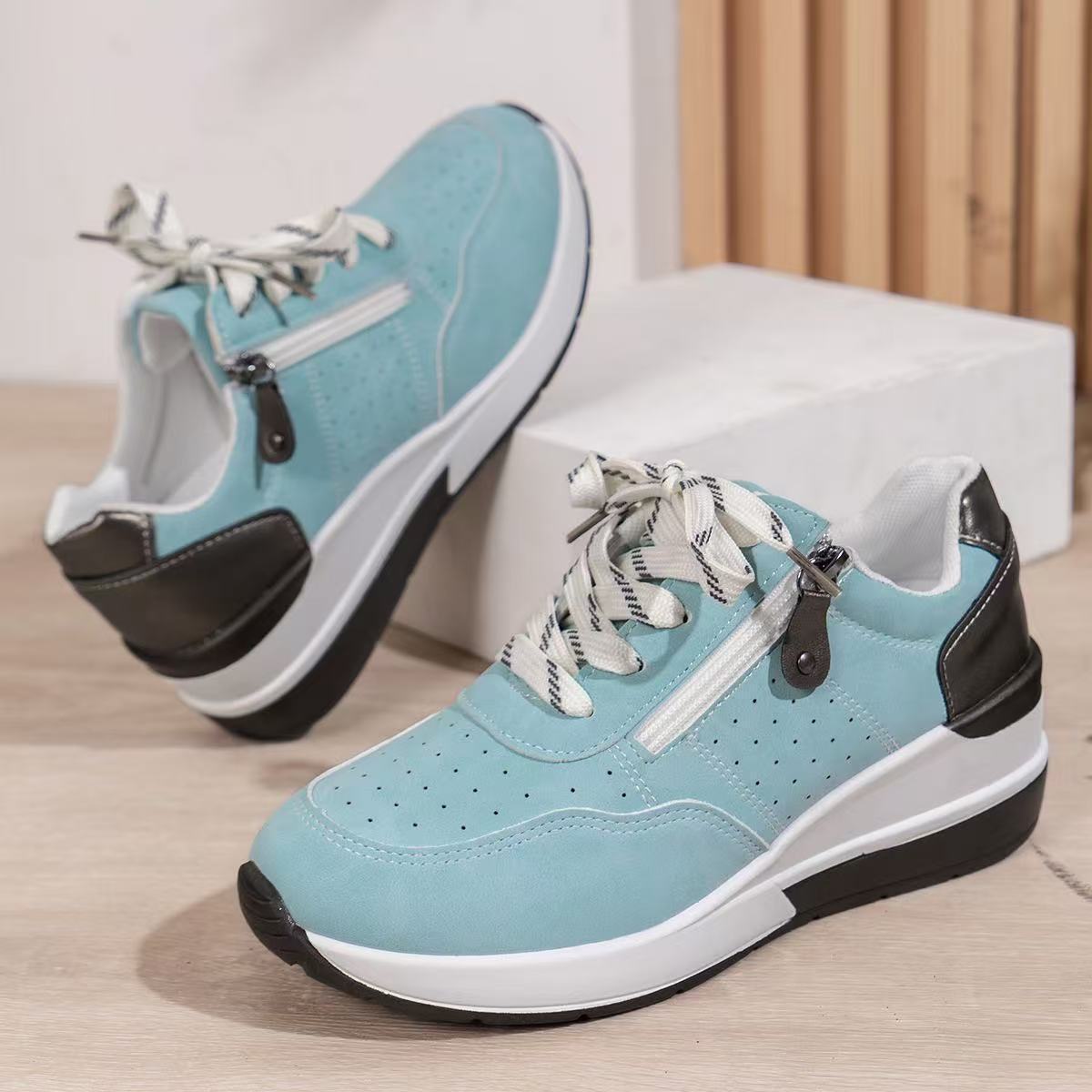 🔥👟Zadnji dan! 50% popusta! (povećanje visine 6 cm) Ženske moderne i udobne ortopedske sportske cipele, dizajn sa bočnim patentnim zatvaračem, platforma potplat.