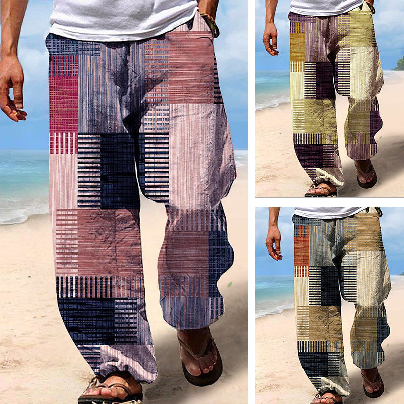 ✨👖【S-6XL】😍 Muške široke hlače od pamuka i lana velikih veličina, ležeran i moderan boemski stil, prirodni pad [10 boja🌈]