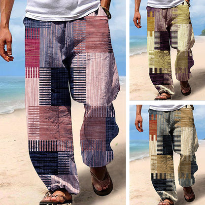 ✨👖【S-6XL】😍 Muške široke hlače od pamuka i lana velikih veličina, ležeran i moderan boemski stil, prirodni pad [10 boja🌈]