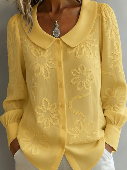 👚¡Liquidación! -- Camisa francesa vintage bordada - Colección 2026